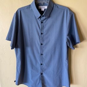 Mizzen+Main Performance, SS Shirt -Blue Pattern- Large Trim Fit